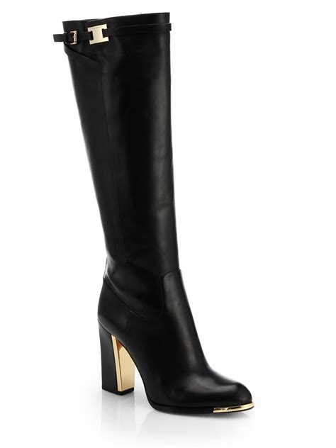 michael kors black boots silver zipper|michael kors boots high heel.